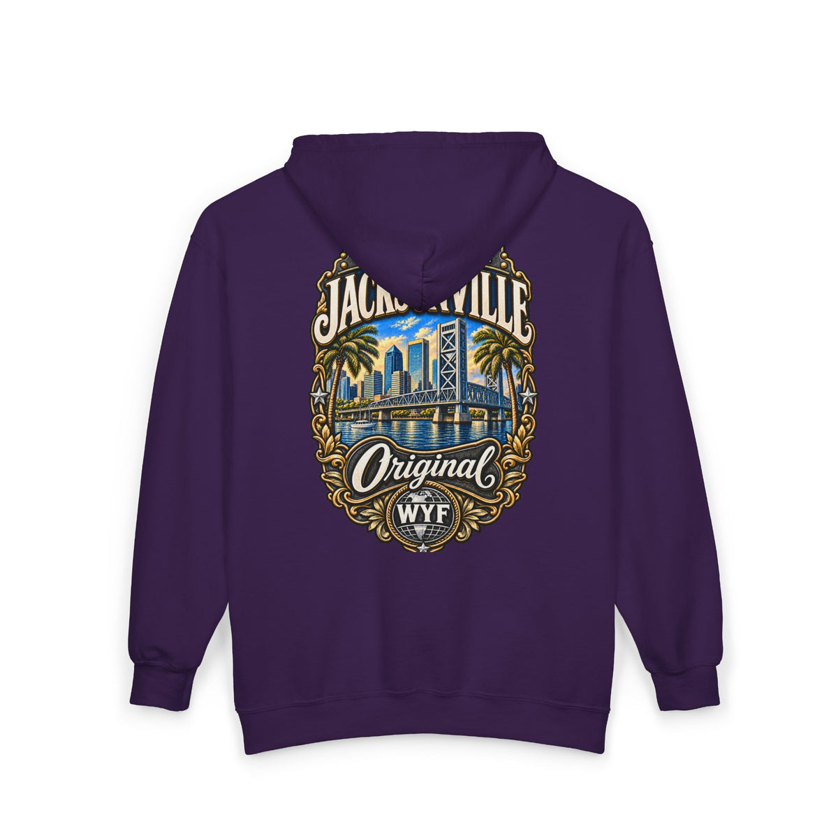 WYF Jacksonville Full-Zip Hoodie | Jacksonville Souvenir & Where You From Streetwear