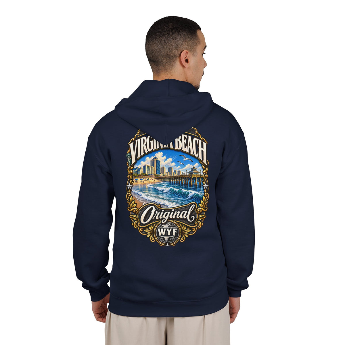 WYF Virginia Beach Full-Zip Hoodie | Virginia Beach Souvenir & Where You From Streetwear