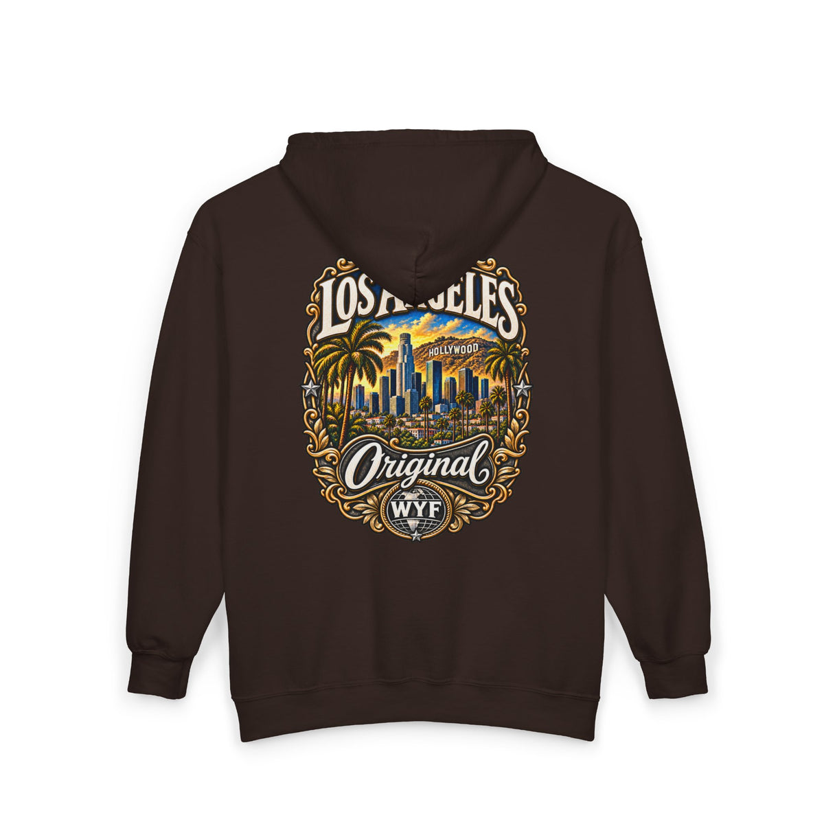 WYF Los Angeles Full-Zip Hoodie | Los Angeles Souvenir & Where You From Streetwear