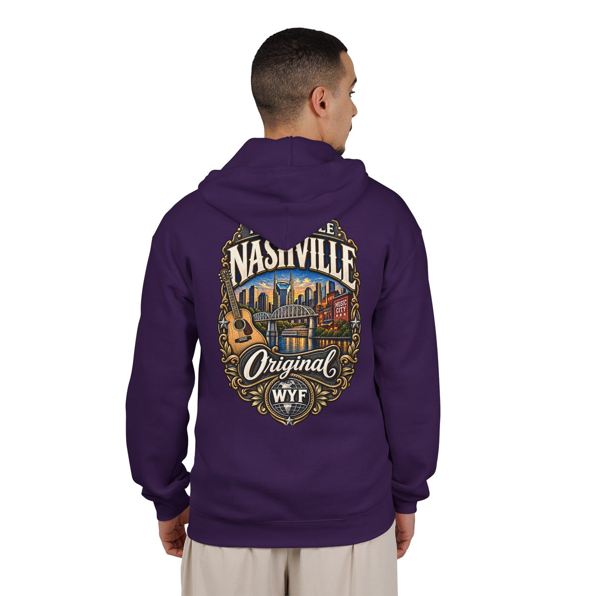 WYF Nashville Full-Zip Hoodie | Nashville Souvenir & Where You From Streetwear