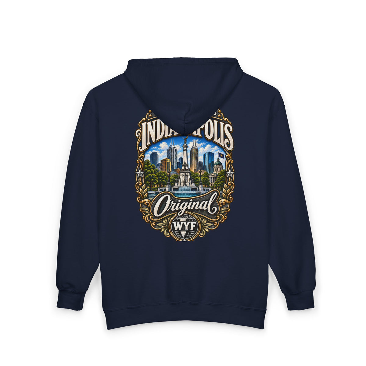 WYF Indianapolis Full-Zip Hoodie | Indianapolis Souvenir & Where You From Streetwear