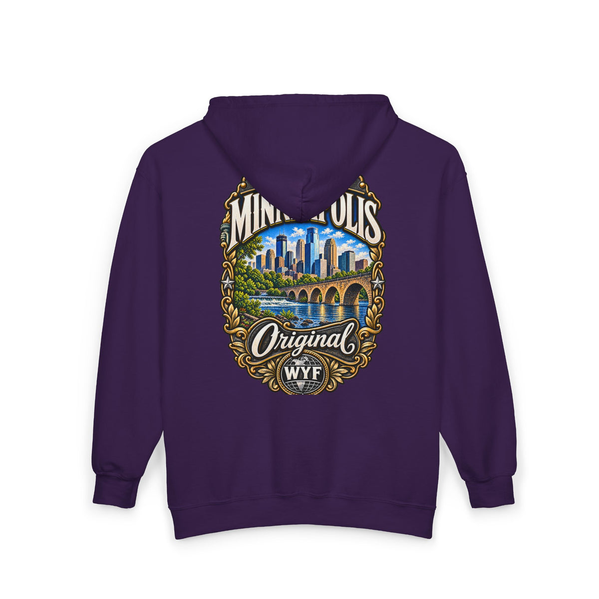 WYF Minneapolis Full-Zip Hoodie | Minneapolis Souvenir & Where You From Streetwear