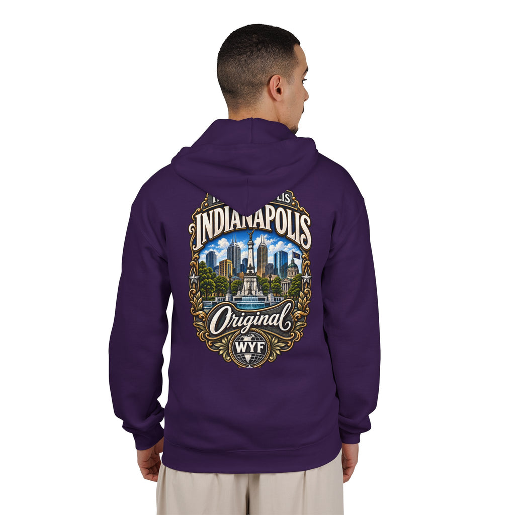 WYF Indianapolis Full-Zip Hoodie | Indianapolis Souvenir & Where You From Streetwear