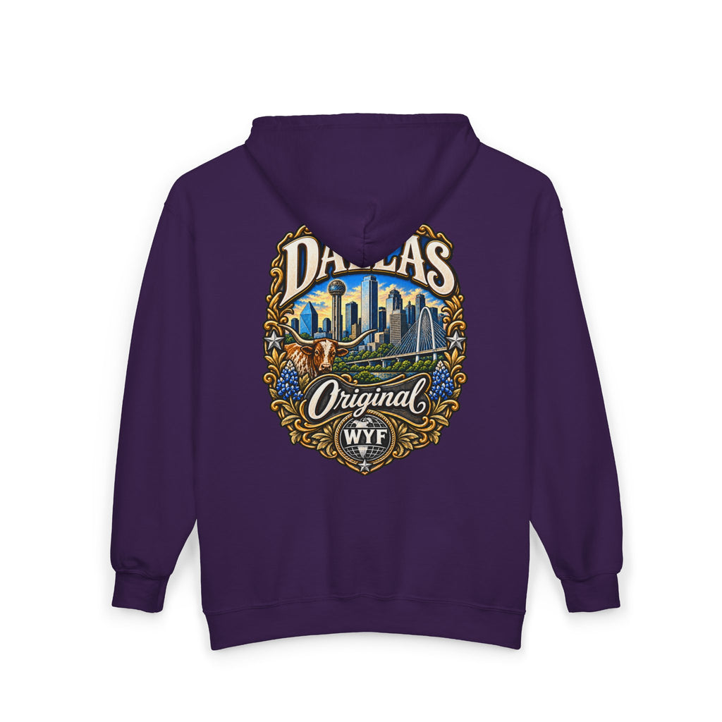 WYF Dallas Full-Zip Hoodie | Dallas Souvenir & Where You From Streetwear