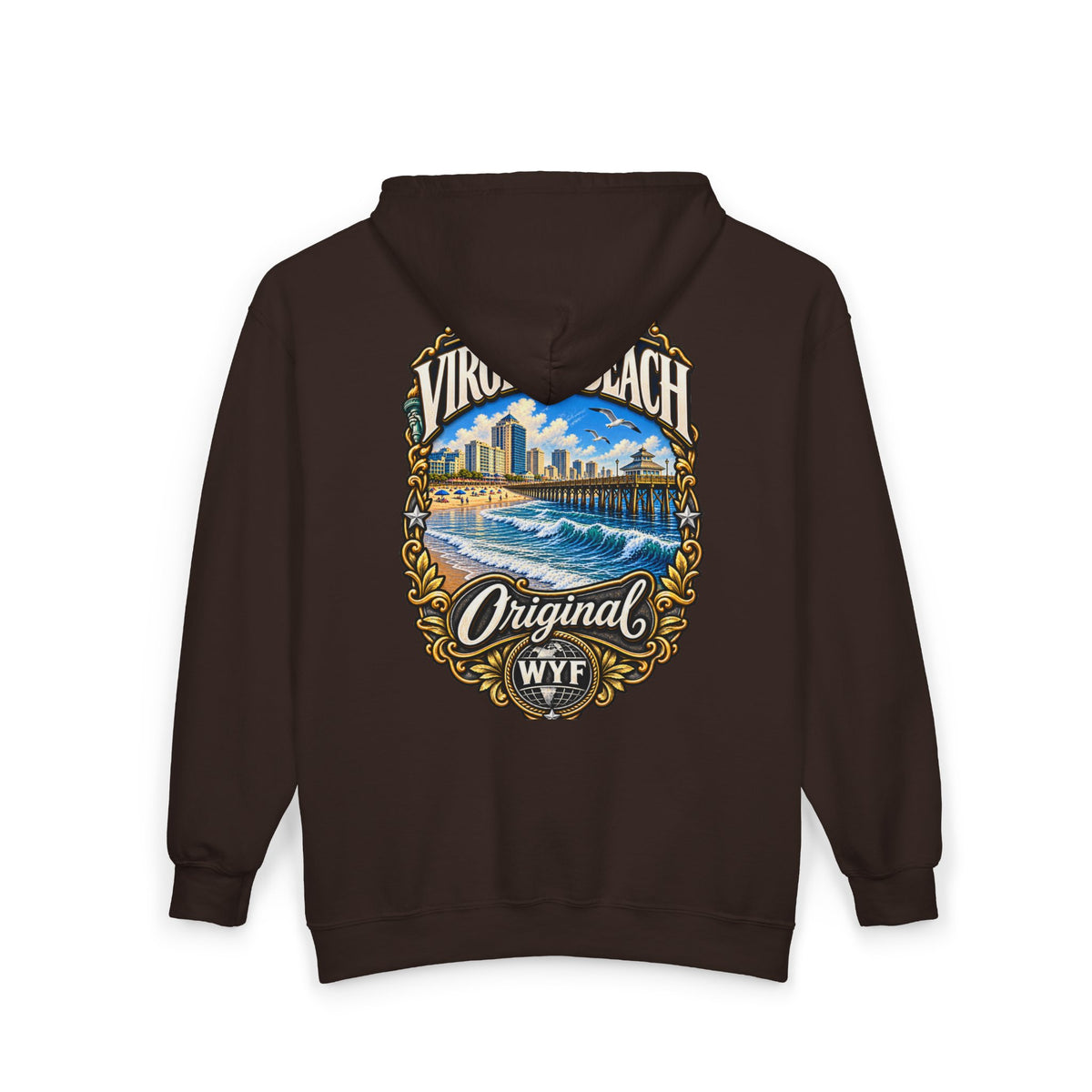 WYF Virginia Beach Full-Zip Hoodie | Virginia Beach Souvenir & Where You From Streetwear