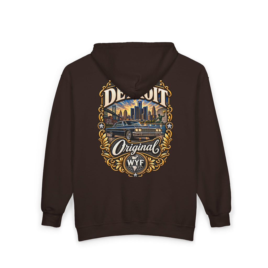 WYF Detroit Full-Zip Hoodie | Detroit Souvenir & Where You From Streetwear