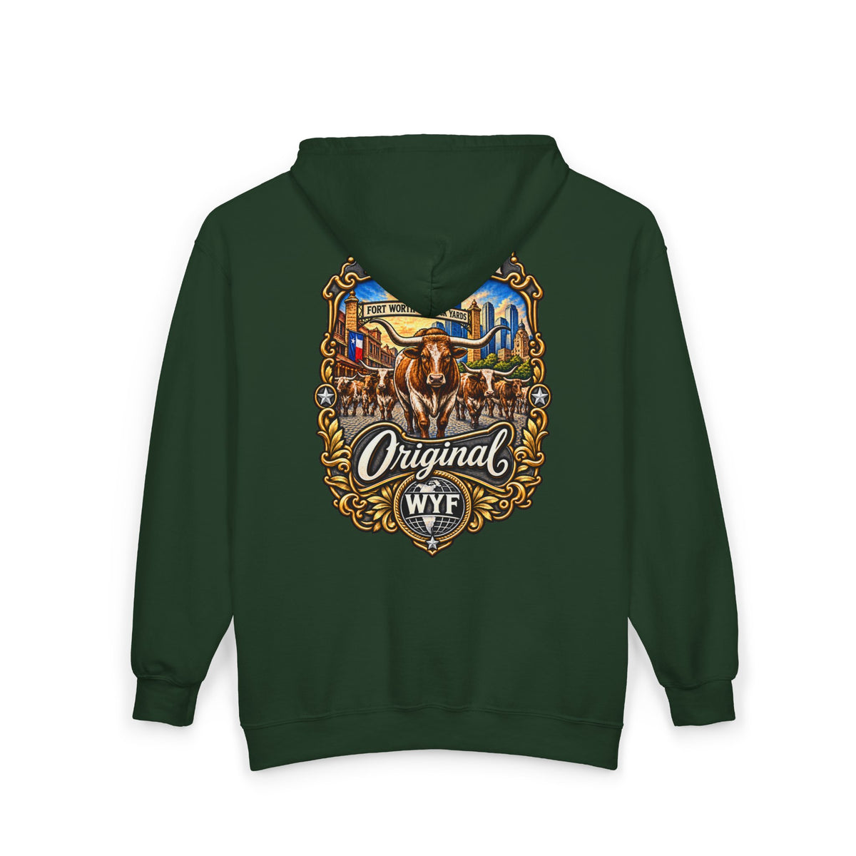 WYF Fort Worth Full-Zip Hoodie | Fort Worth Souvenir & Where You From Streetwear
