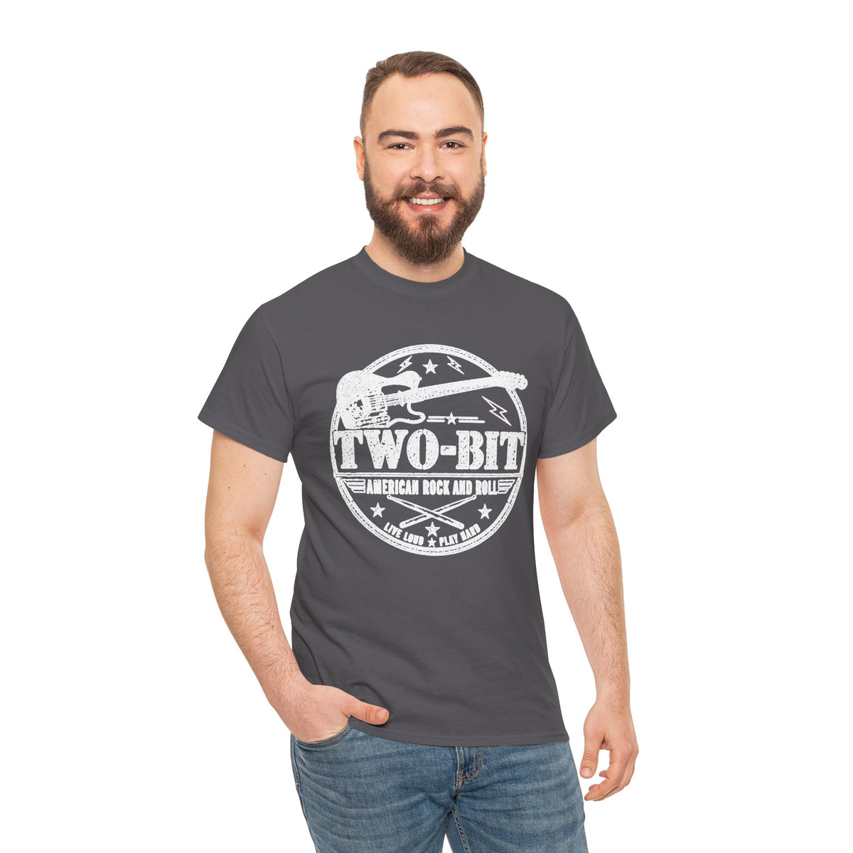 Two-Bit American Rock T-Shirt — Vintage Guitar Band Tee