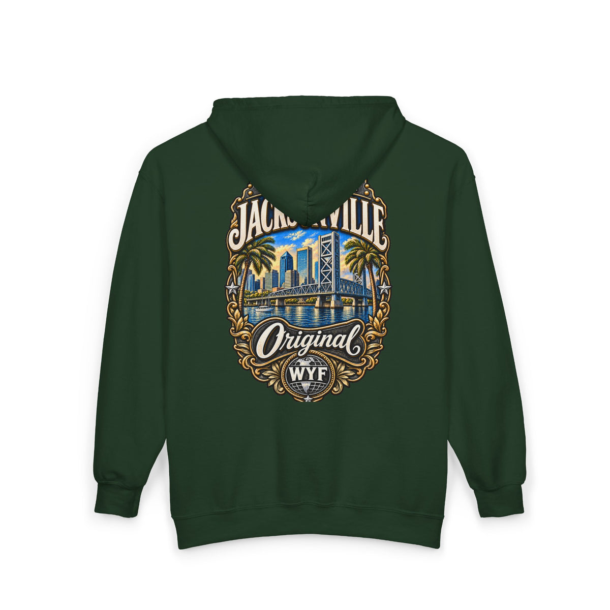WYF Jacksonville Full-Zip Hoodie | Jacksonville Souvenir & Where You From Streetwear