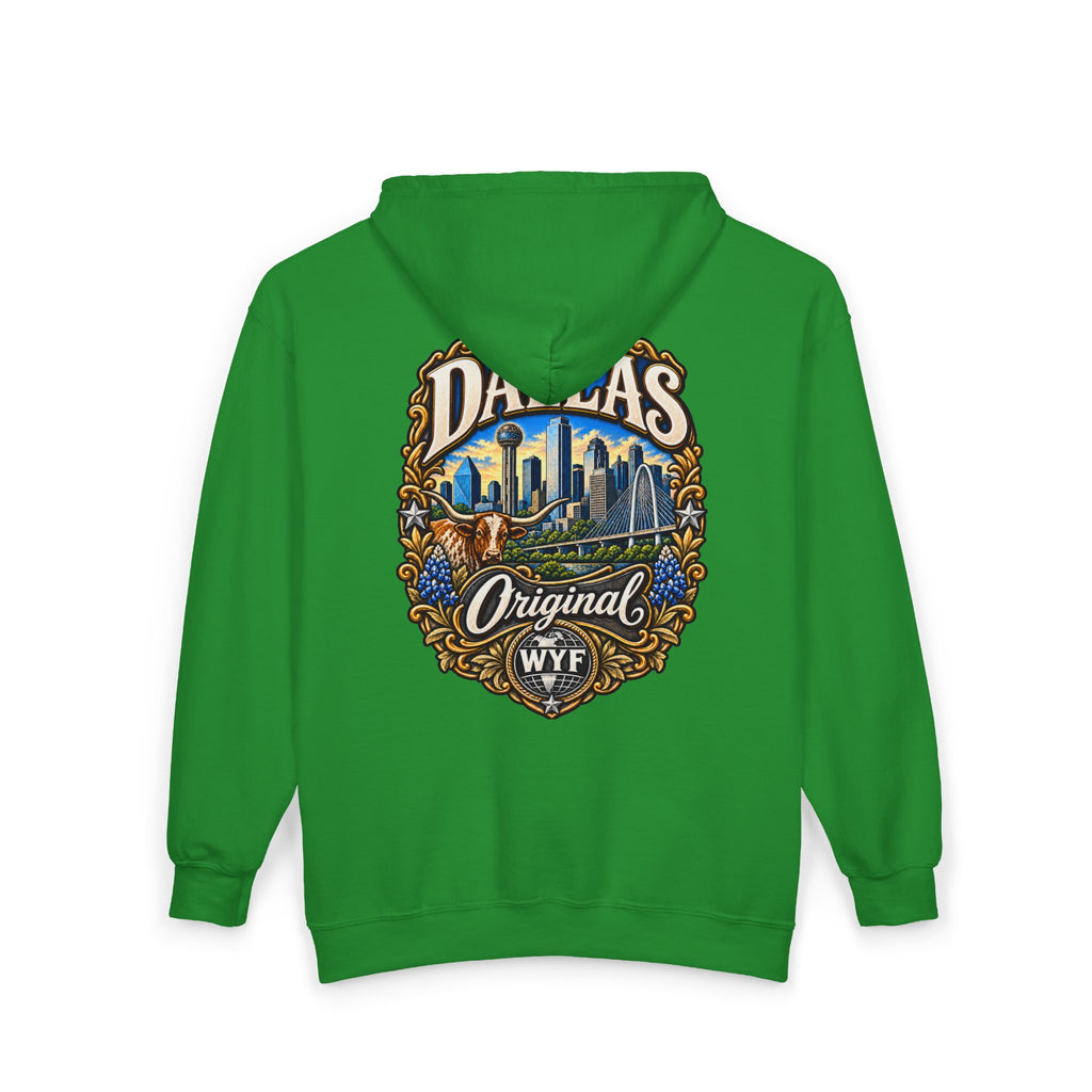 WYF Dallas Full-Zip Hoodie | Dallas Souvenir & Where You From Streetwear