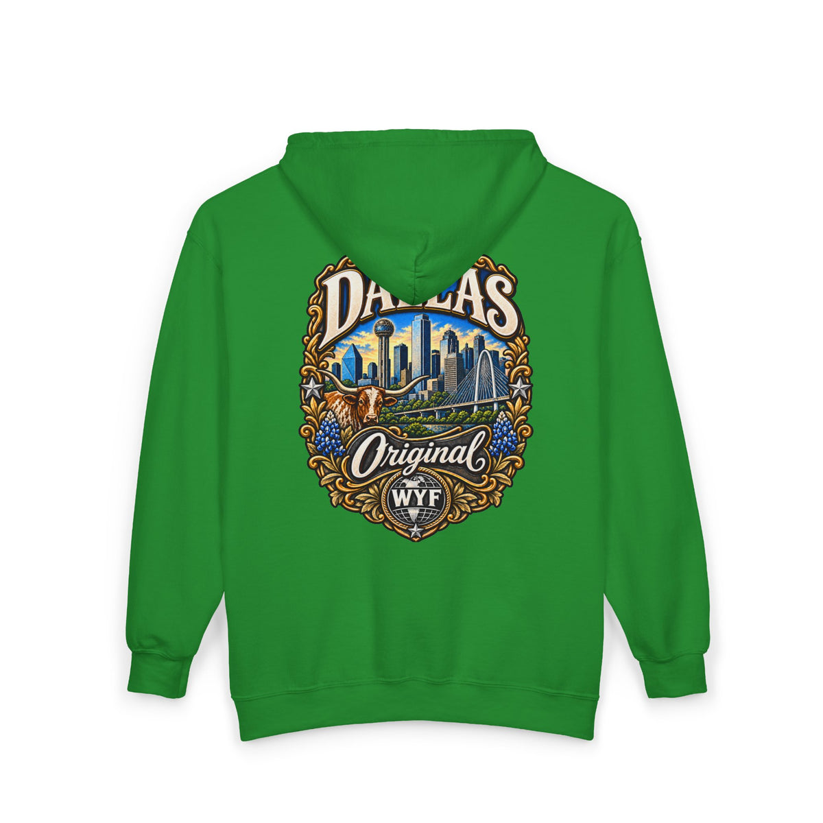 WYF Dallas Full-Zip Hoodie | Dallas Souvenir & Where You From Streetwear