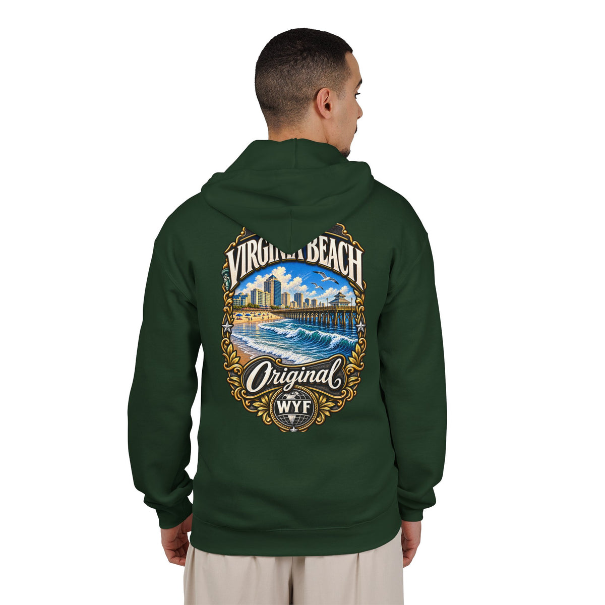 WYF Virginia Beach Full-Zip Hoodie | Virginia Beach Souvenir & Where You From Streetwear