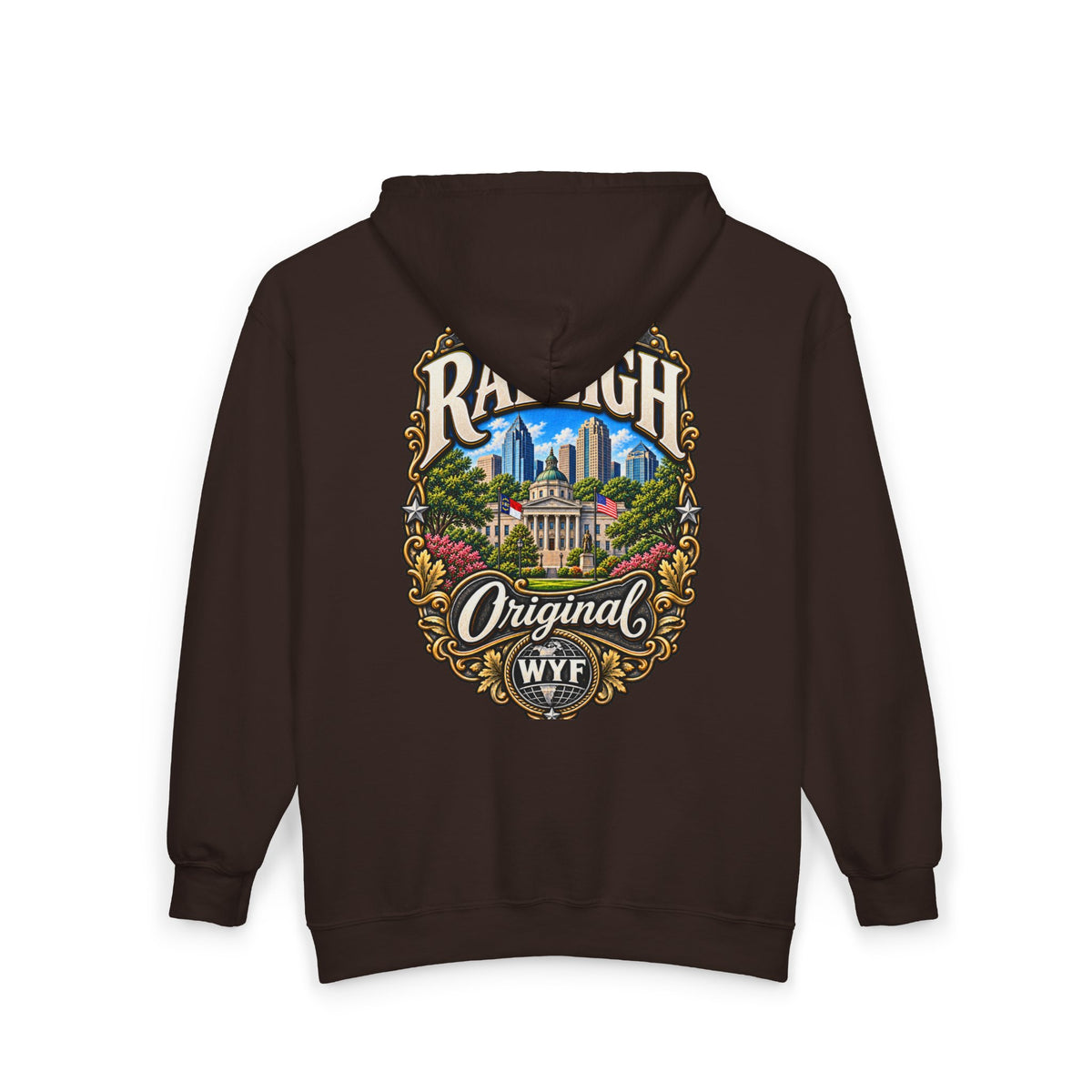 WYF Raleigh Full-Zip Hoodie | Raleigh Souvenir & Where You From Streetwear