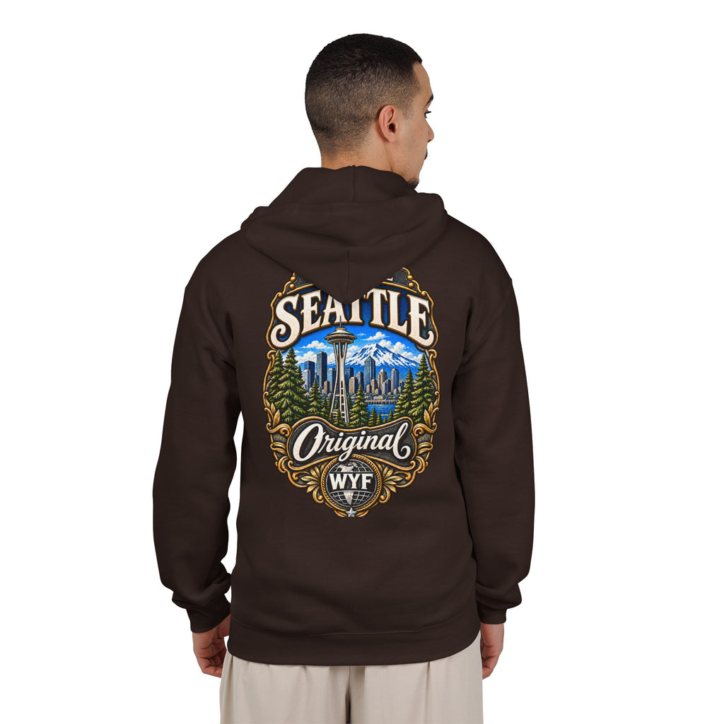 WYF Seattle Full-Zip Hoodie | Seattle Souvenir & Where You From Streetwear