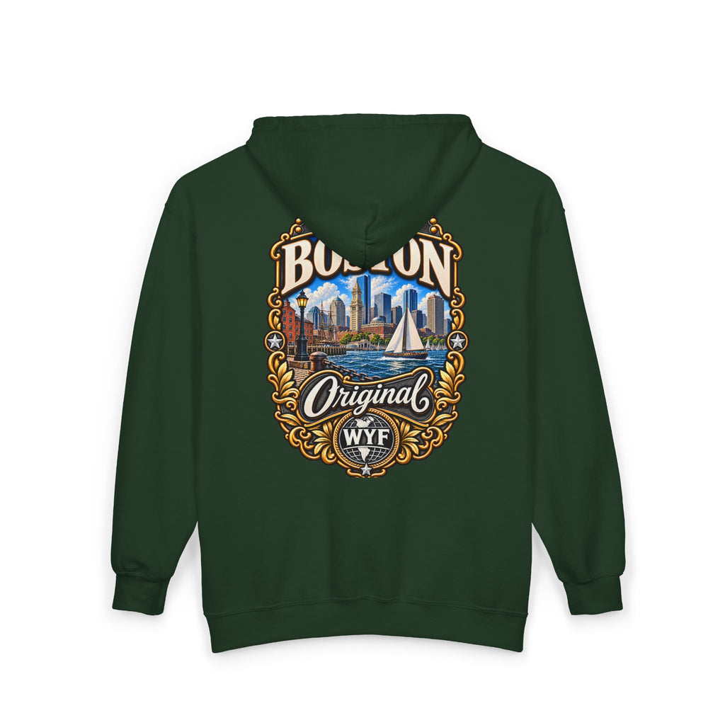 WYF Boston Full-Zip Hoodie | Boston Souvenir & Where You From Streetwear