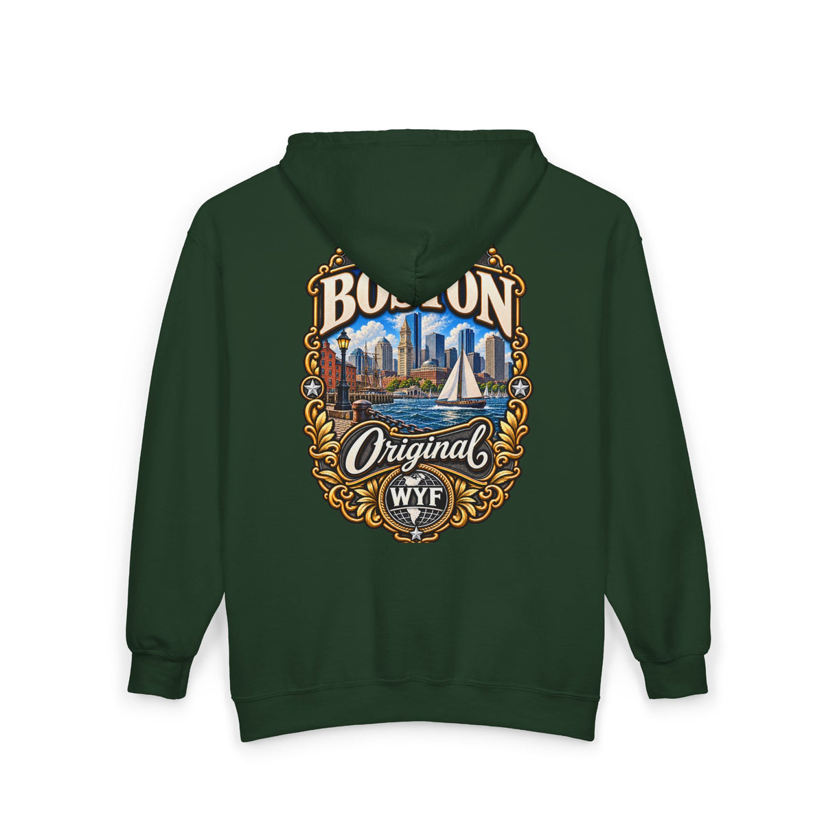 WYF Boston Full-Zip Hoodie | Boston Souvenir & Where You From Streetwear