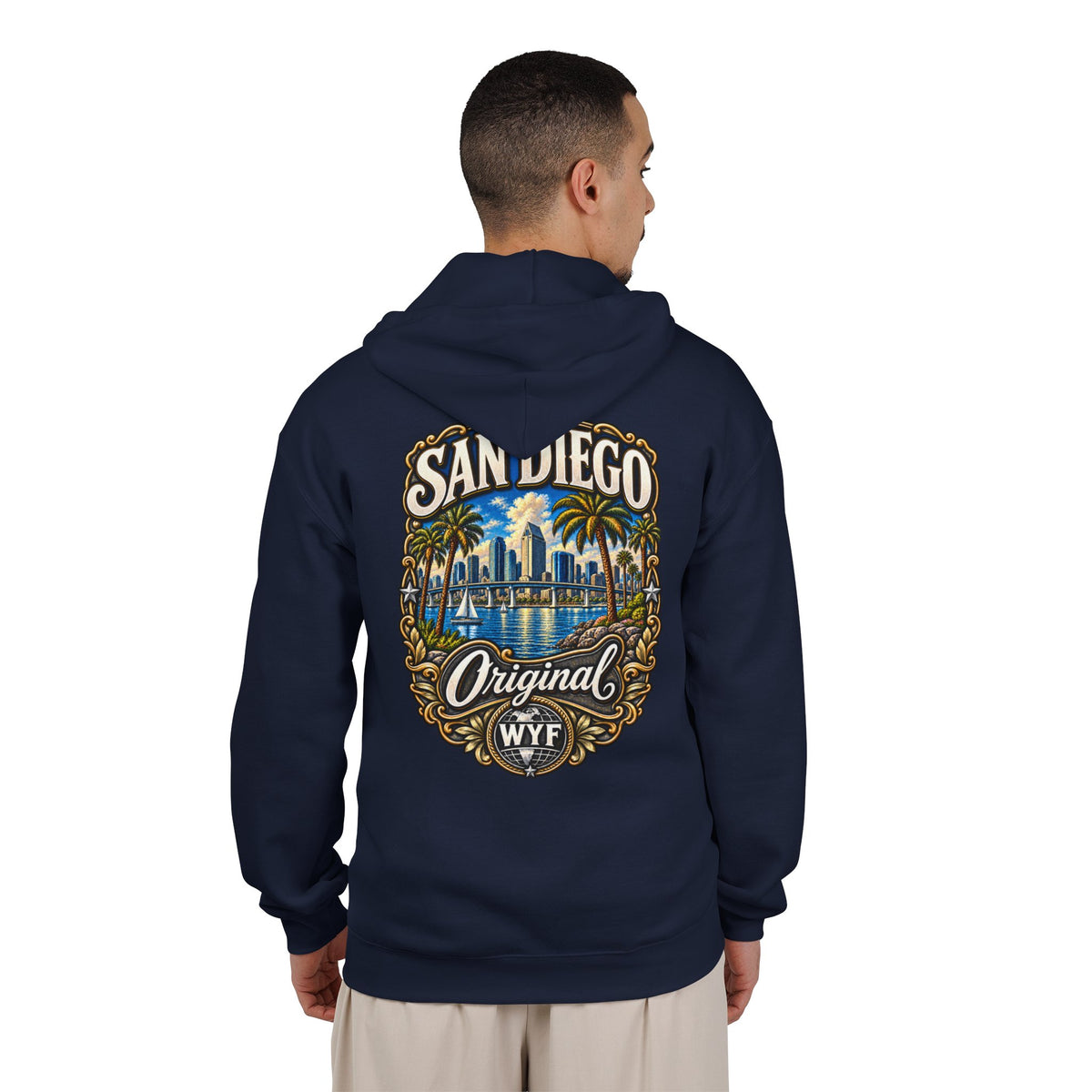 WYF San Diego Full-Zip Hoodie | San Diego Souvenir & Where You From Streetwear
