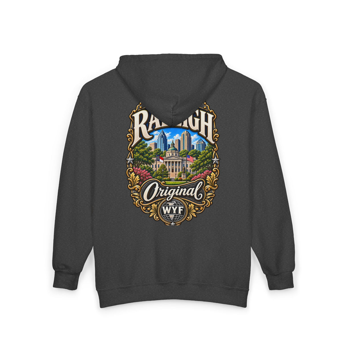 WYF Raleigh Full-Zip Hoodie | Raleigh Souvenir & Where You From Streetwear