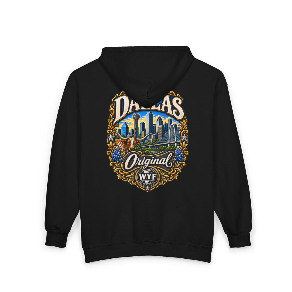 WYF Dallas Full-Zip Hoodie | Dallas Souvenir & Where You From Streetwear