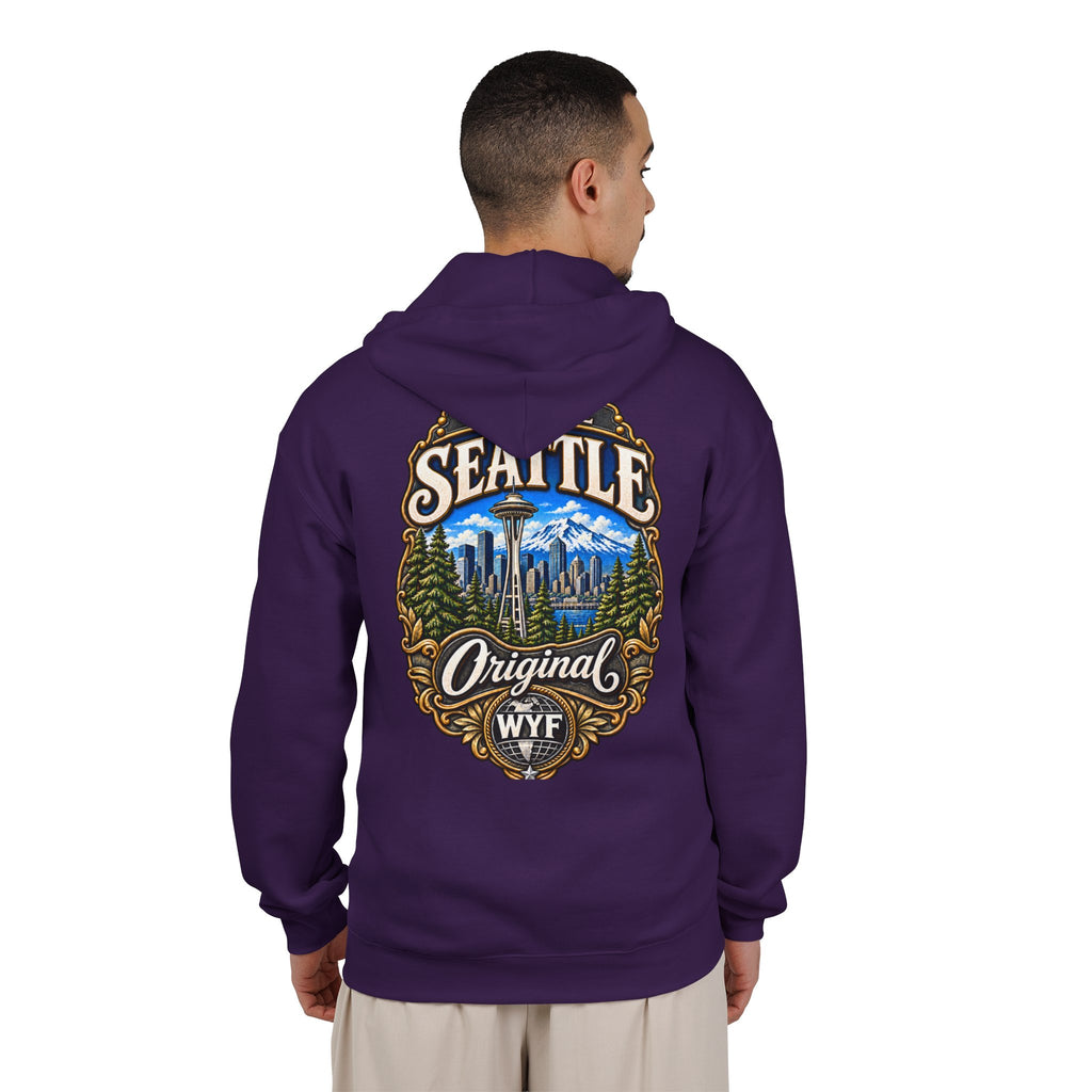 WYF Seattle Full-Zip Hoodie | Seattle Souvenir & Where You From Streetwear