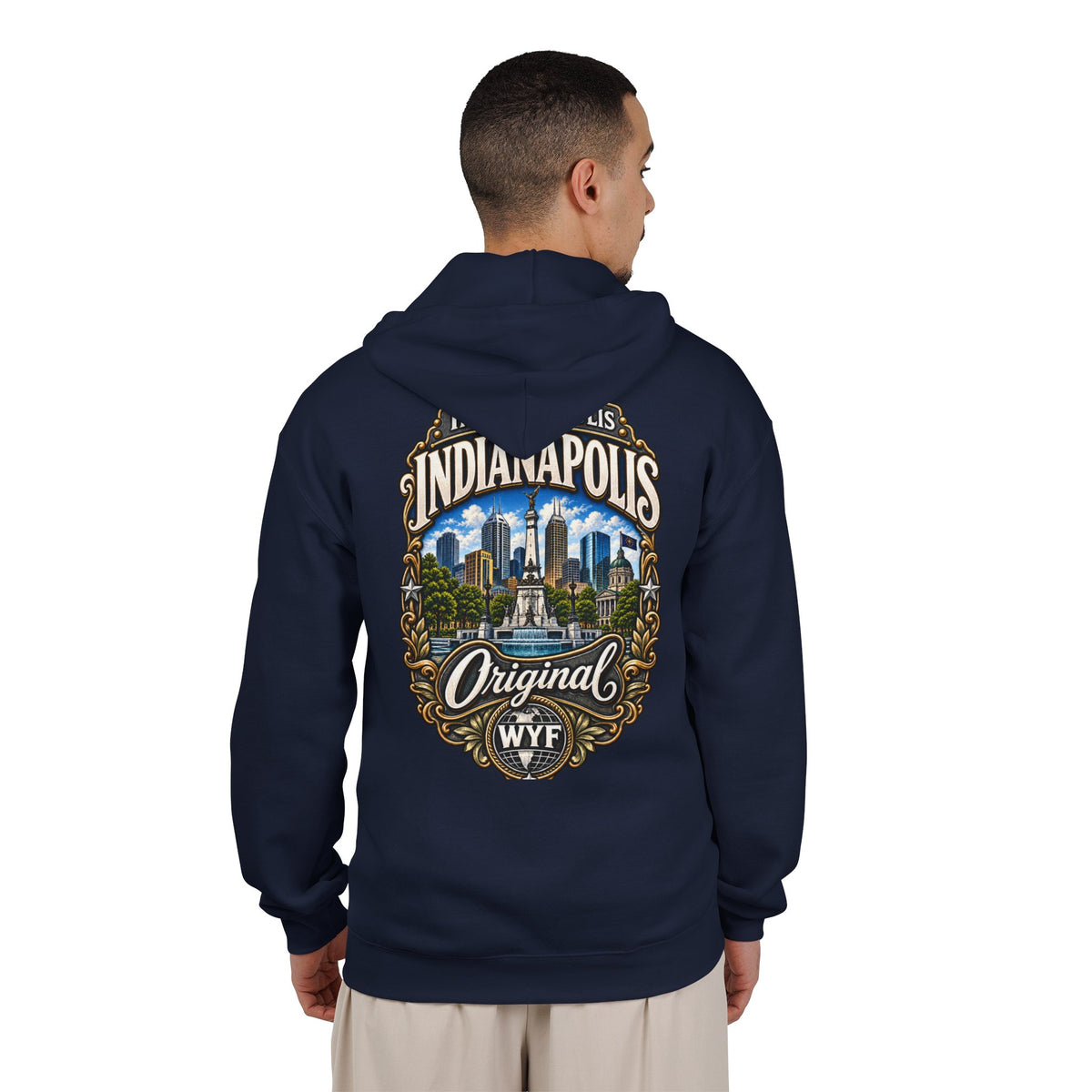WYF Indianapolis Full-Zip Hoodie | Indianapolis Souvenir & Where You From Streetwear