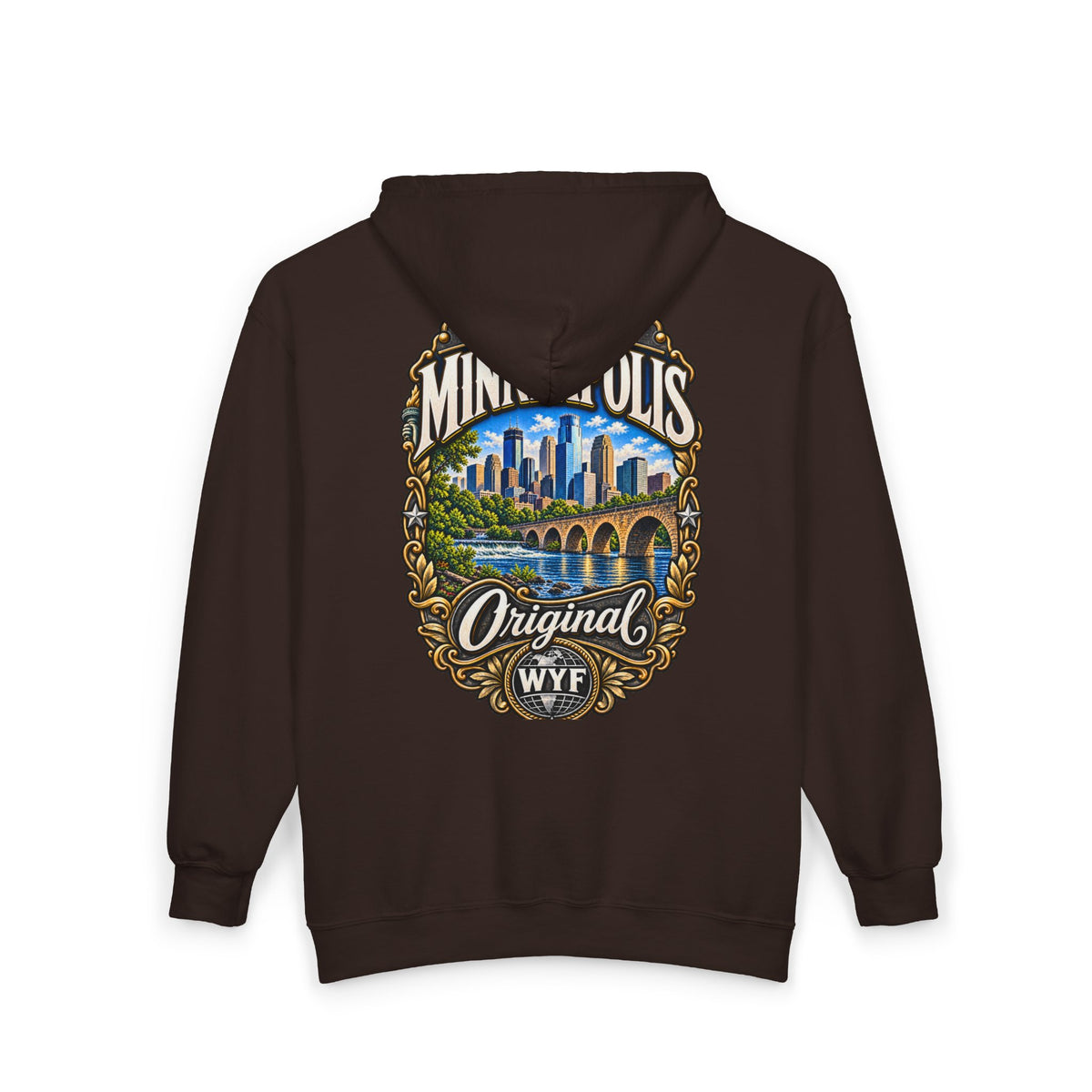 WYF Minneapolis Full-Zip Hoodie | Minneapolis Souvenir & Where You From Streetwear