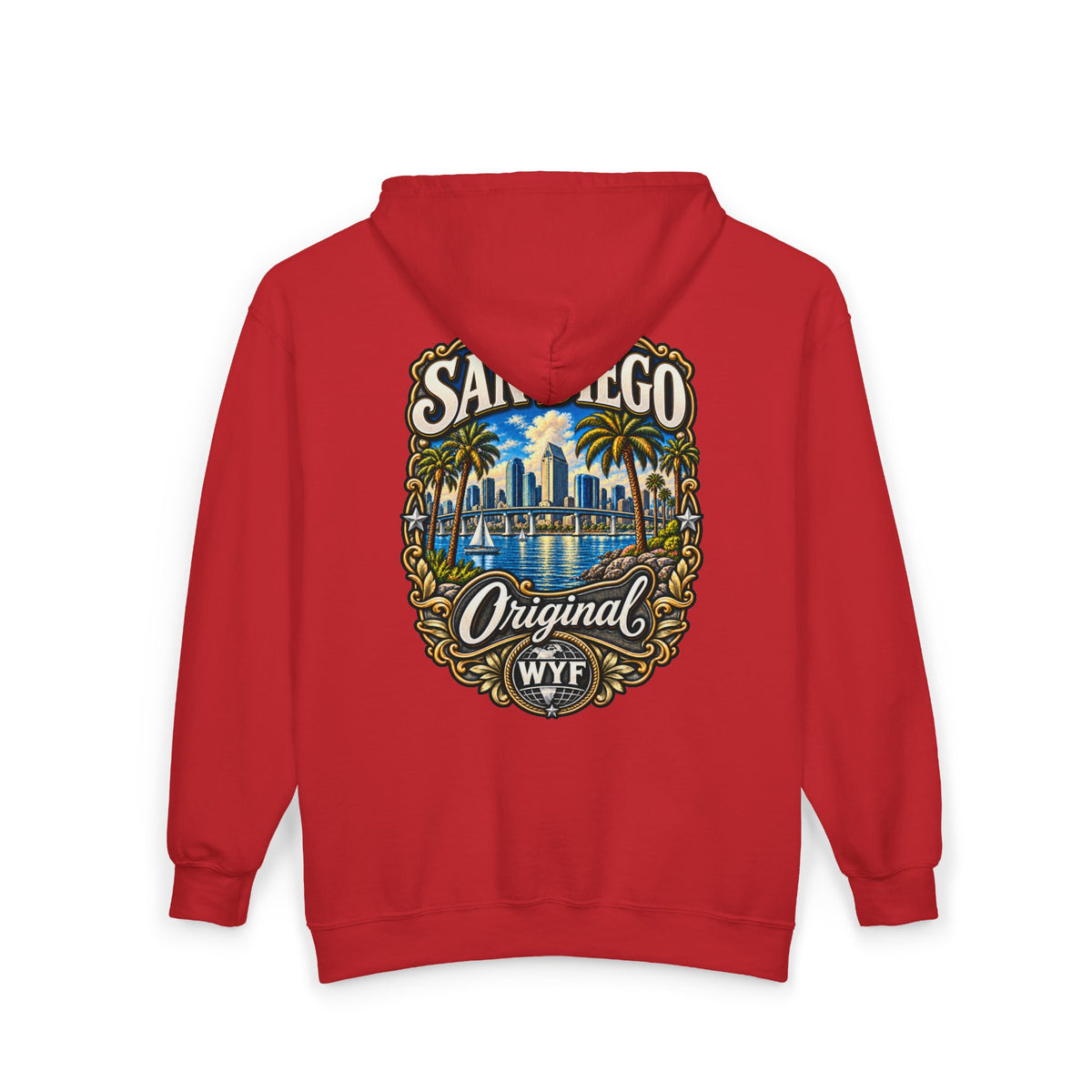 WYF San Diego Full-Zip Hoodie | San Diego Souvenir & Where You From Streetwear