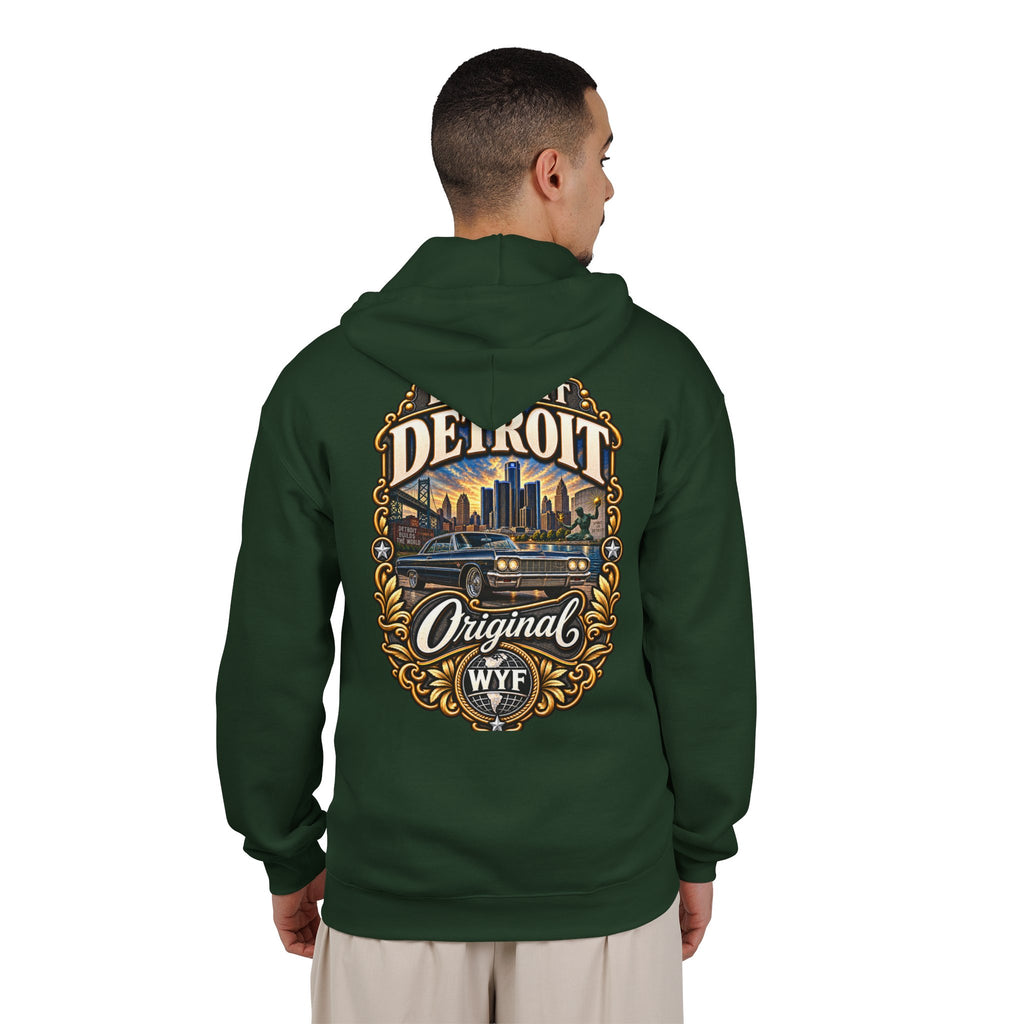 WYF Detroit Full-Zip Hoodie | Detroit Souvenir & Where You From Streetwear
