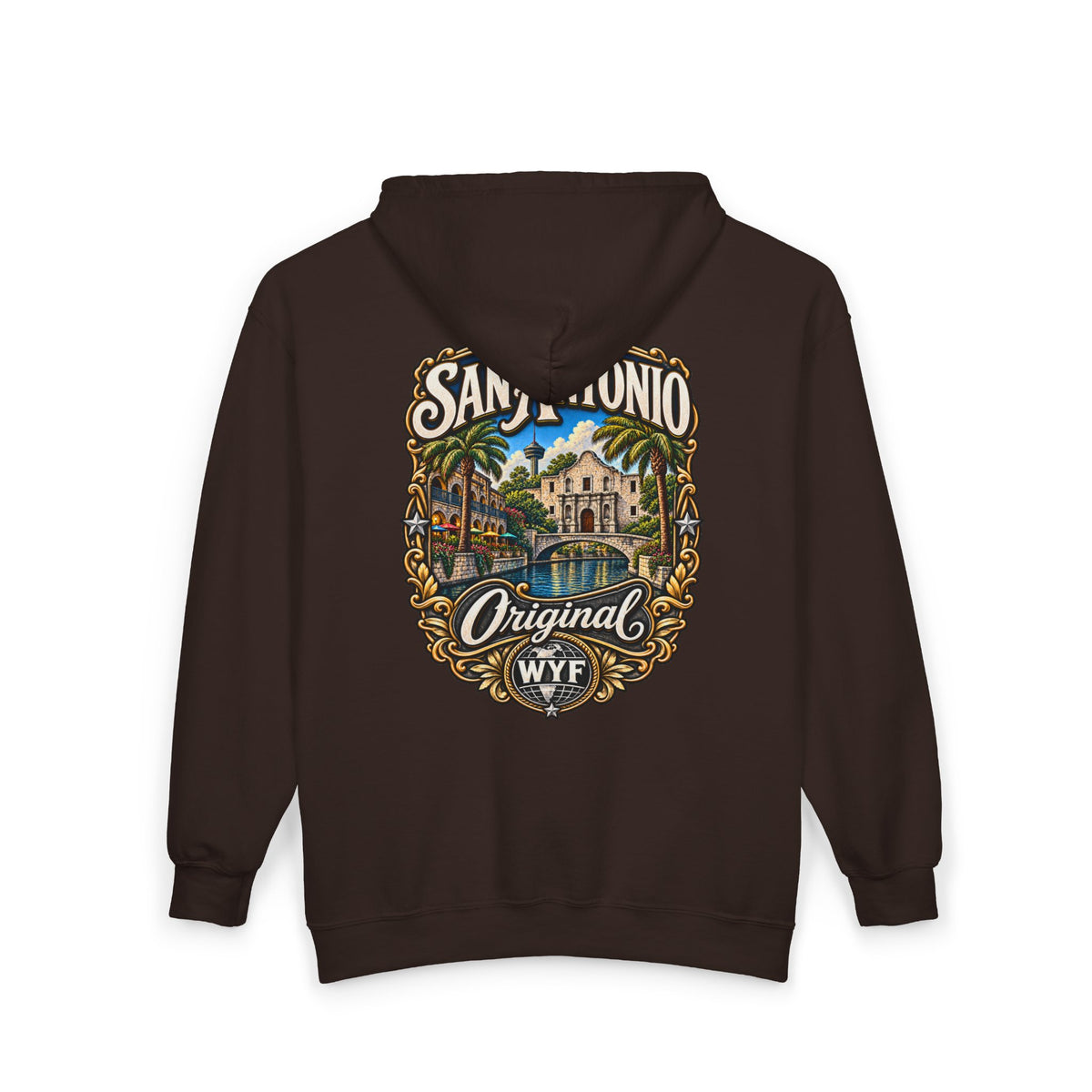 WYF San Antonio Full-Zip Hoodie | San Antonio Souvenir & Where You From Streetwear