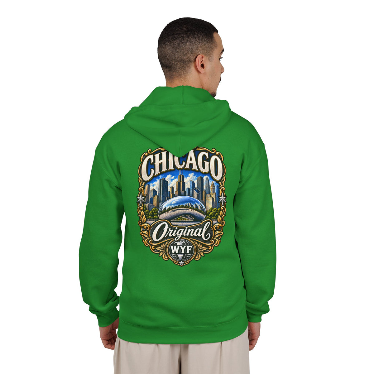 WYF Chicago Full-Zip Hoodie | Chicago Souvenir & Where You From Streetwear