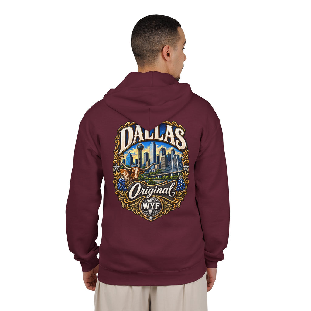 WYF Dallas Full-Zip Hoodie | Dallas Souvenir & Where You From Streetwear