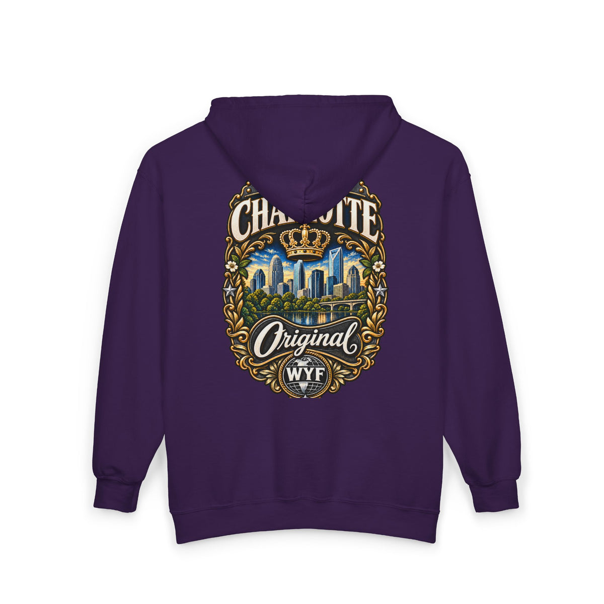 WYF Charlotte Full-Zip Hoodie | Charlotte Souvenir & Where You From Streetwear