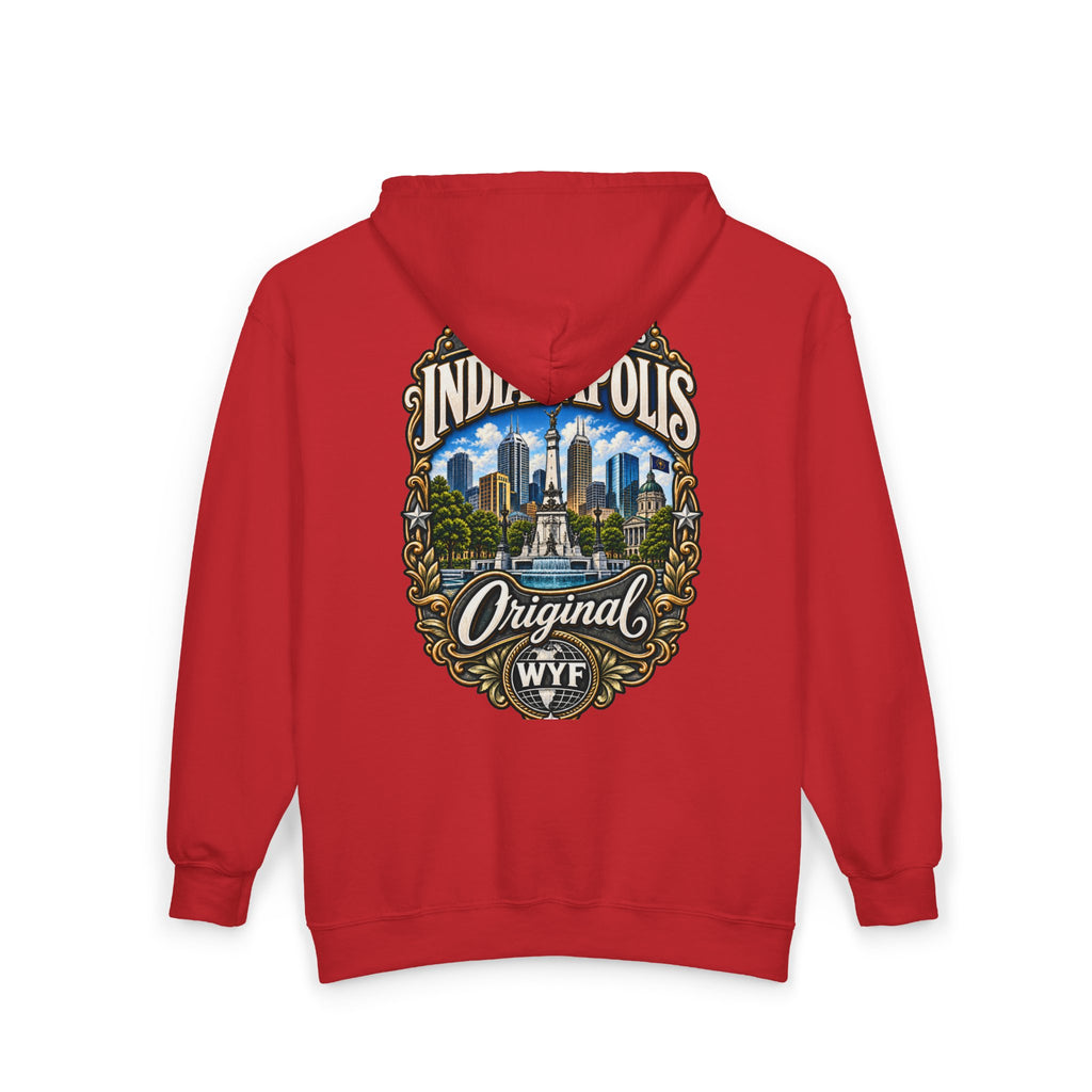 WYF Indianapolis Full-Zip Hoodie | Indianapolis Souvenir & Where You From Streetwear
