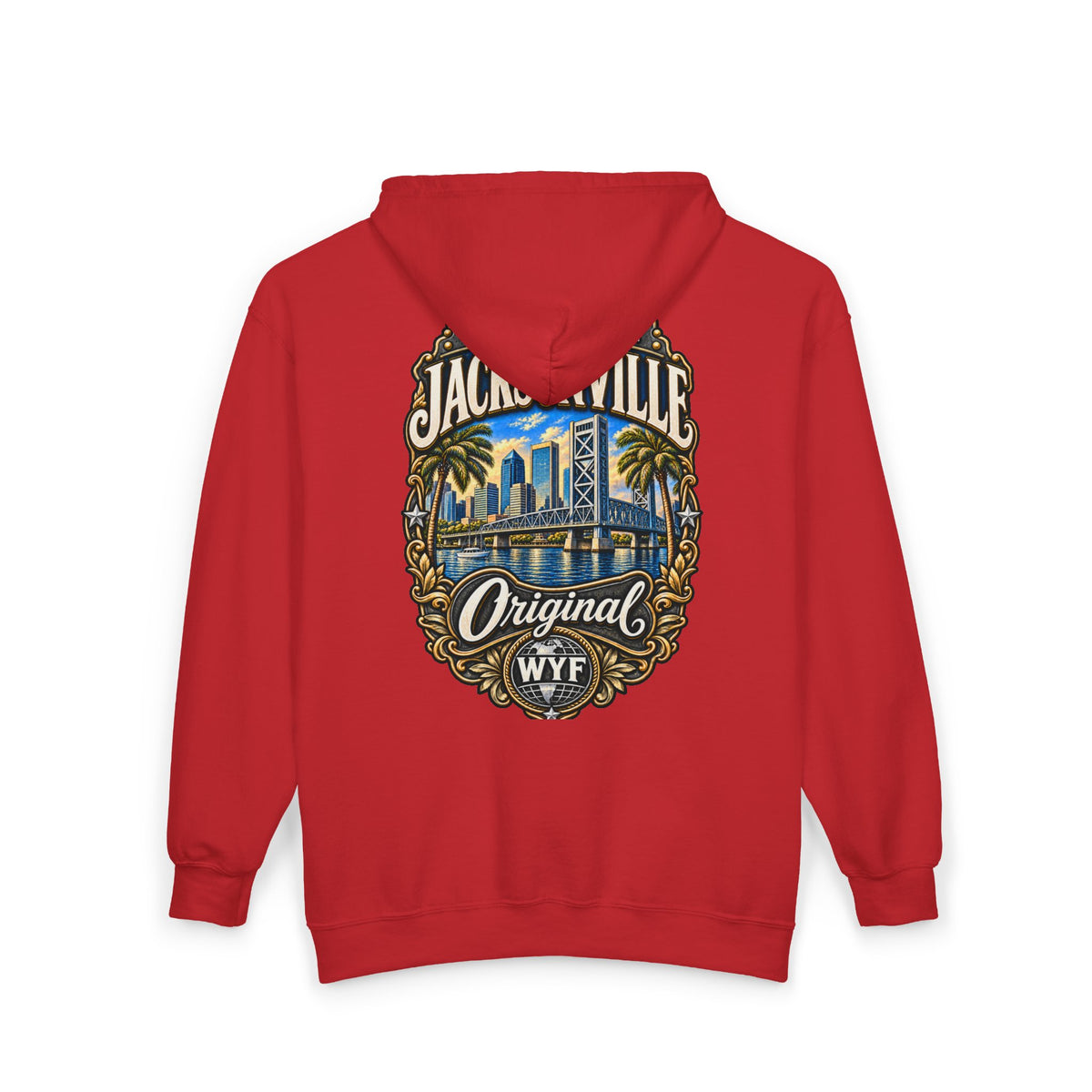 WYF Jacksonville Full-Zip Hoodie | Jacksonville Souvenir & Where You From Streetwear