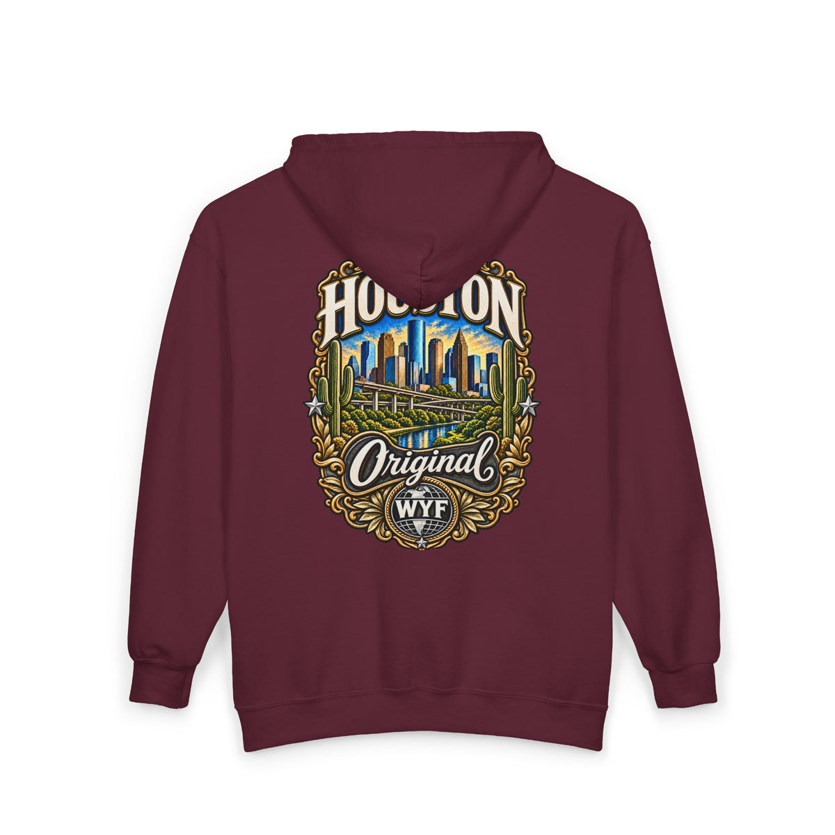 WYF Houston Full-Zip Hoodie | Houston Souvenir & Where You From Streetwear
