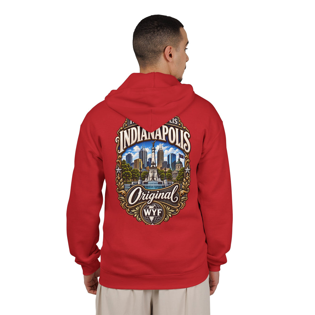 WYF Indianapolis Full-Zip Hoodie | Indianapolis Souvenir & Where You From Streetwear