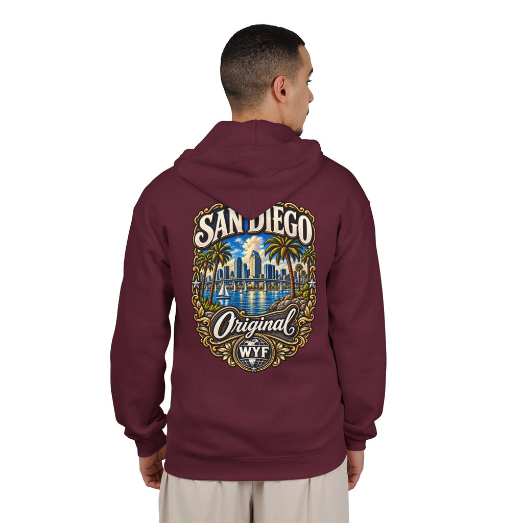 WYF San Diego Full-Zip Hoodie | San Diego Souvenir & Where You From Streetwear