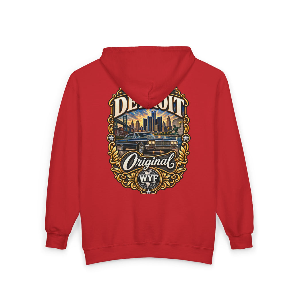 WYF Detroit Full-Zip Hoodie | Detroit Souvenir & Where You From Streetwear