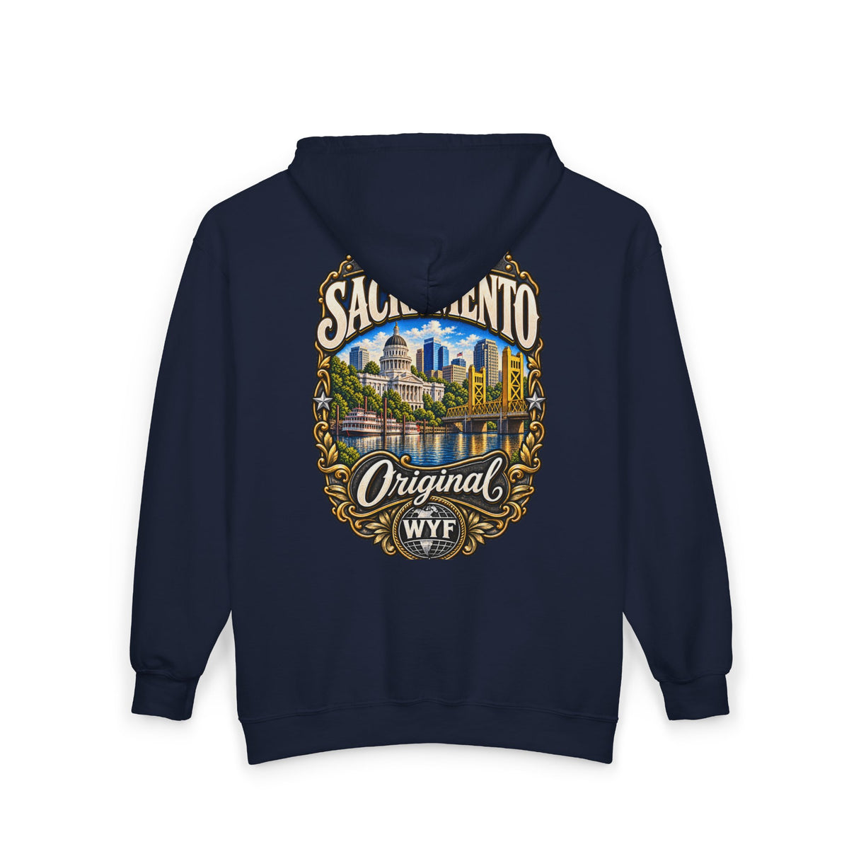 WYF Sacramento Full-Zip Hoodie | Sacramento Souvenir & Where You From Streetwear