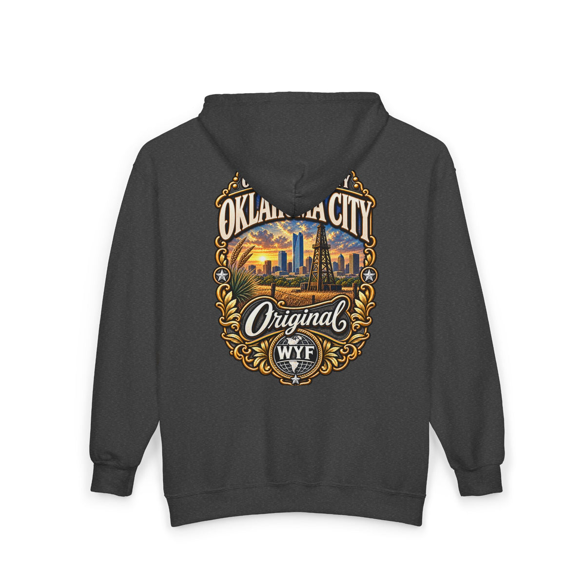 WYF Oklahoma City Full-Zip Hoodie | Oklahoma City Souvenir & Where You From Streetwear