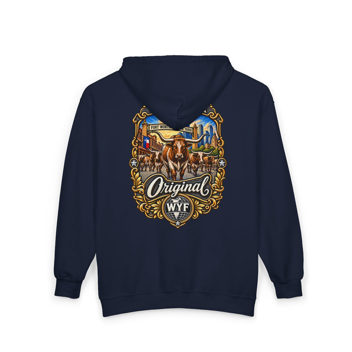 WYF Fort Worth Full-Zip Hoodie | Fort Worth Souvenir & Where You From Streetwear