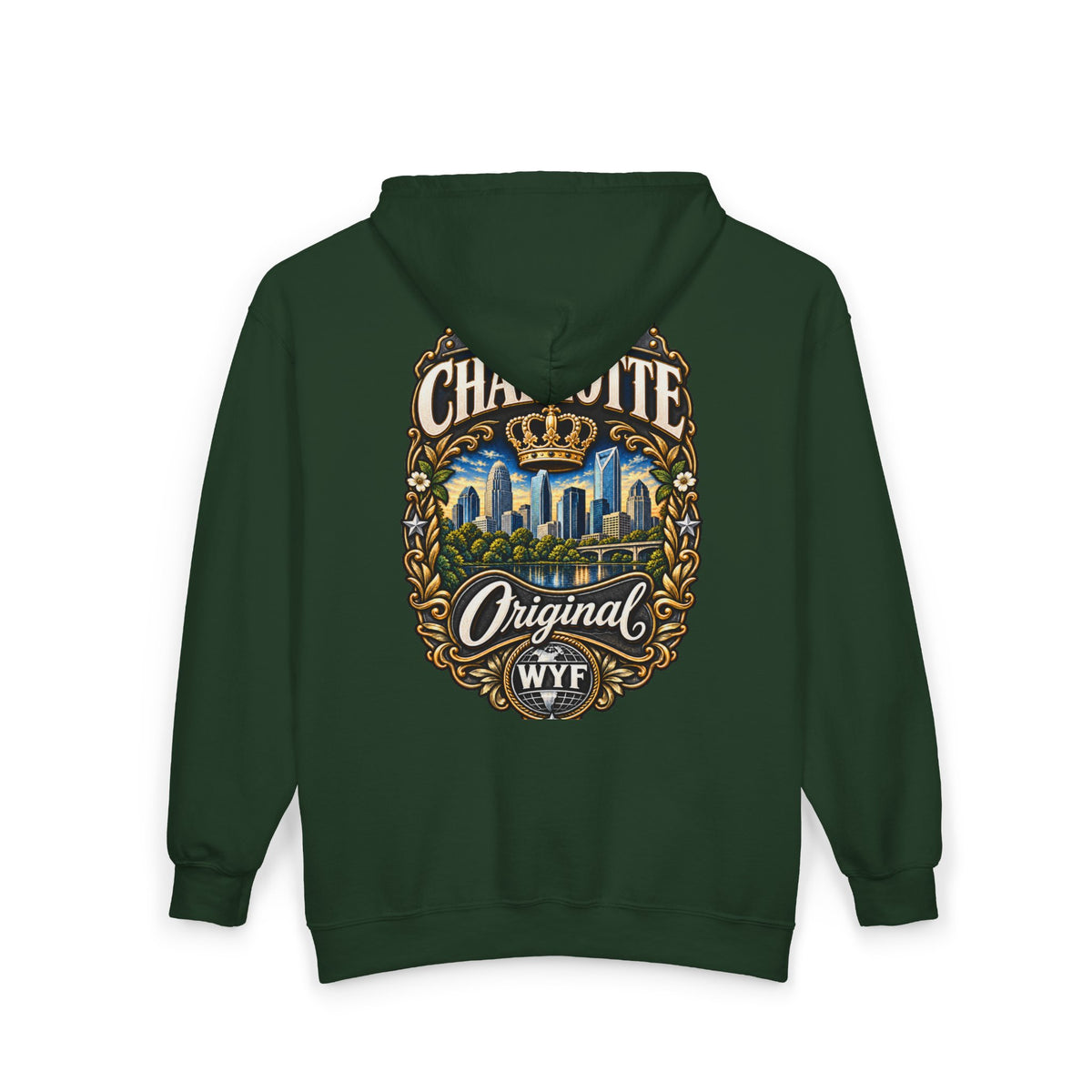 WYF Charlotte Full-Zip Hoodie | Charlotte Souvenir & Where You From Streetwear