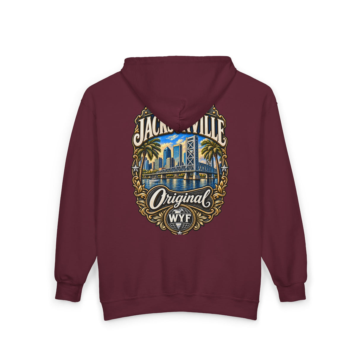 WYF Jacksonville Full-Zip Hoodie | Jacksonville Souvenir & Where You From Streetwear