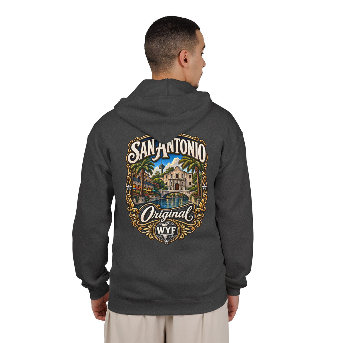 WYF San Antonio Full-Zip Hoodie | San Antonio Souvenir & Where You From Streetwear