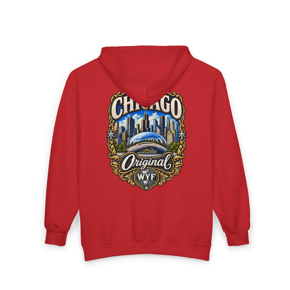 WYF Chicago Full-Zip Hoodie | Chicago Souvenir & Where You From Streetwear