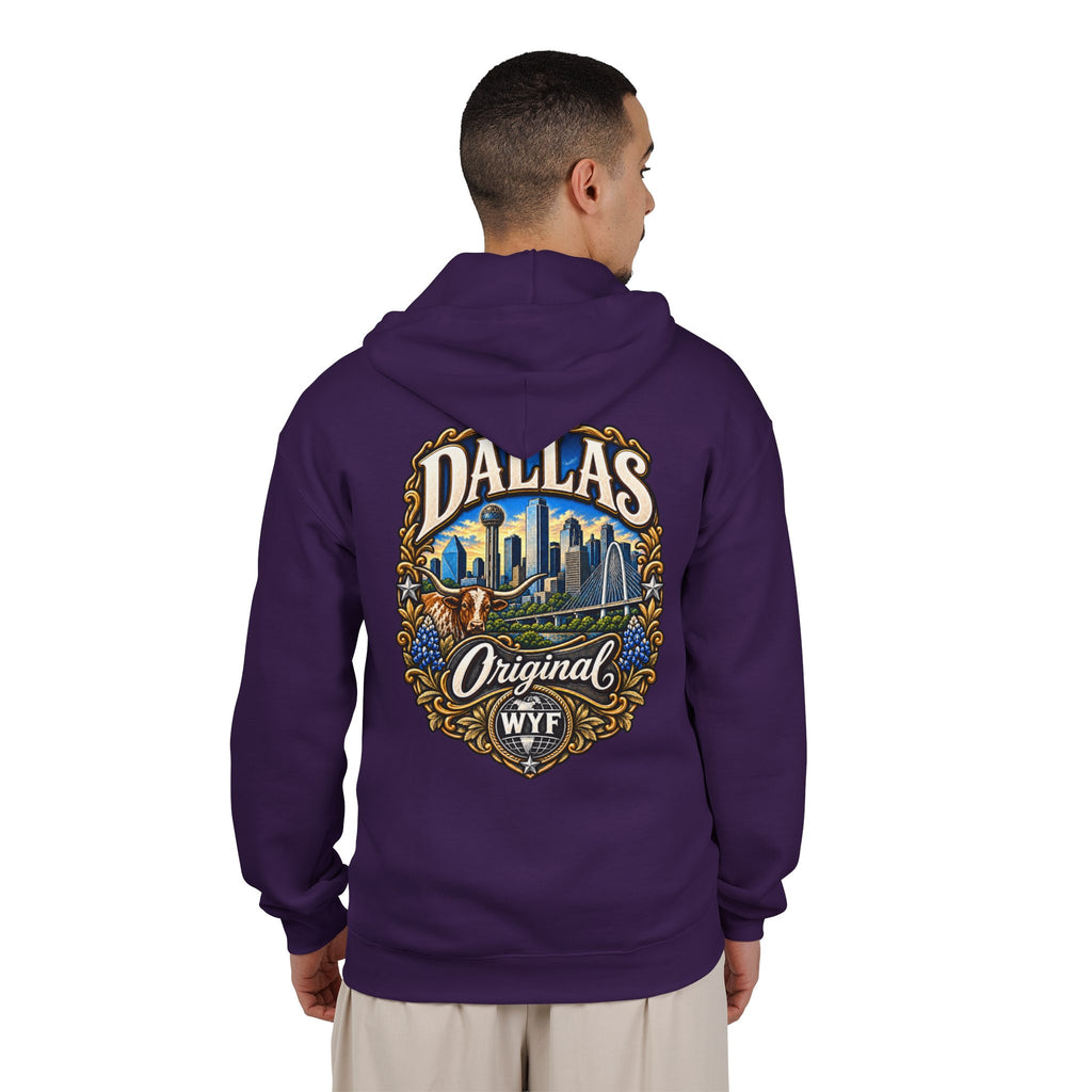WYF Dallas Full-Zip Hoodie | Dallas Souvenir & Where You From Streetwear