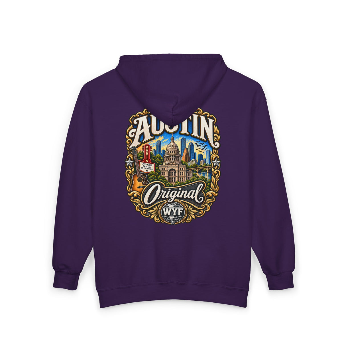 WYF Austin Full-Zip Hoodie | Austin Souvenir & Where You From Streetwear