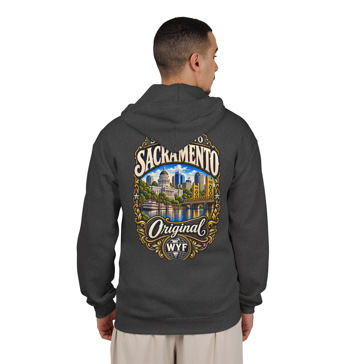 WYF Sacramento Full-Zip Hoodie | Sacramento Souvenir & Where You From Streetwear