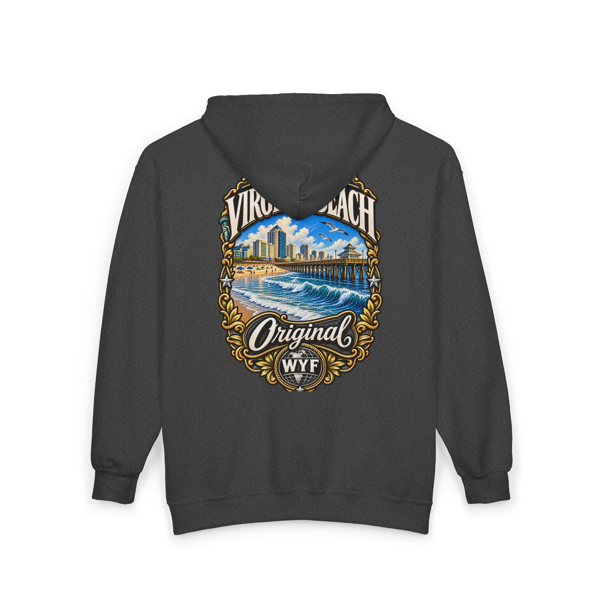 WYF Virginia Beach Full-Zip Hoodie | Virginia Beach Souvenir & Where You From Streetwear