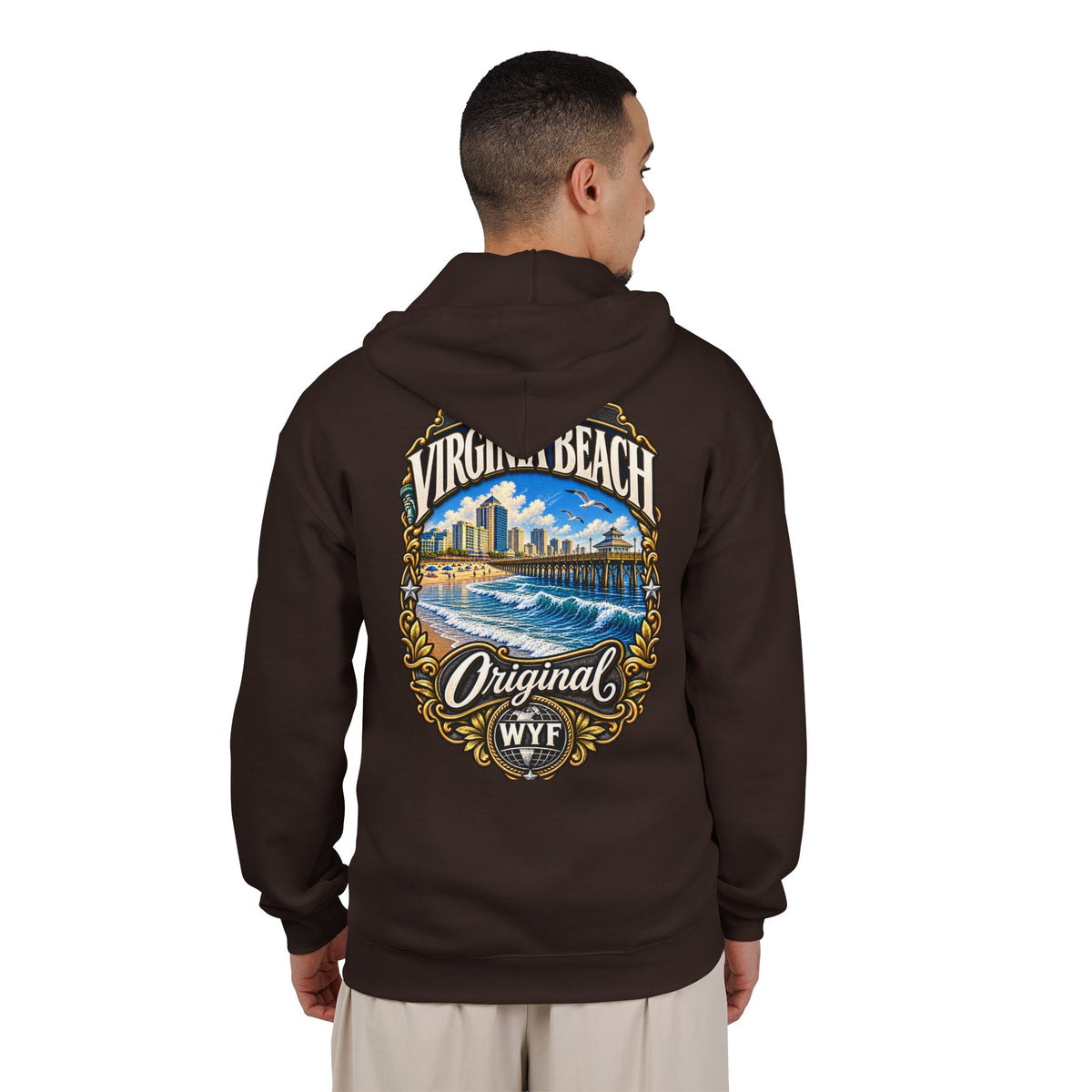 WYF Virginia Beach Full-Zip Hoodie | Virginia Beach Souvenir & Where You From Streetwear
